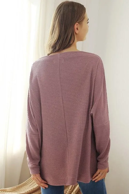 BOAT NECK BATWING SLEEVE PULLOVER SWEATER KNIT TOP