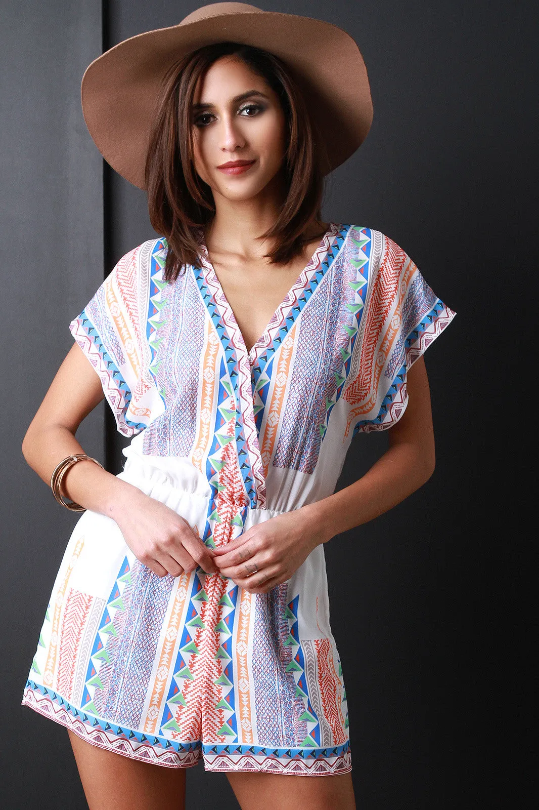 Bohemian Tribal Surplice Romper