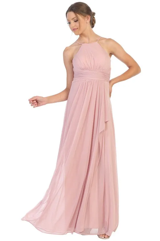 Bridesmaid Formal Prom Dress Halter Tie