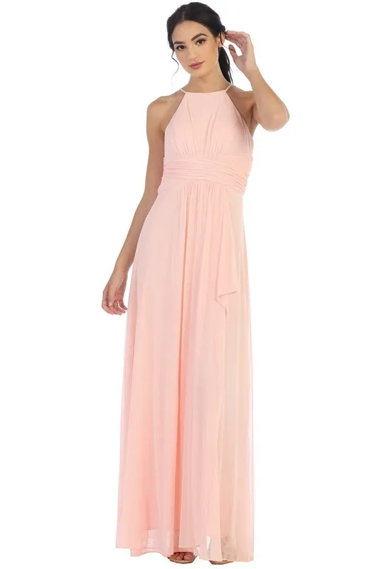 Bridesmaid Formal Prom Dress Halter Tie