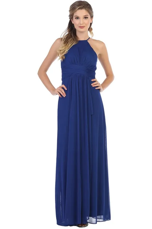 Bridesmaid Formal Prom Dress Halter Tie