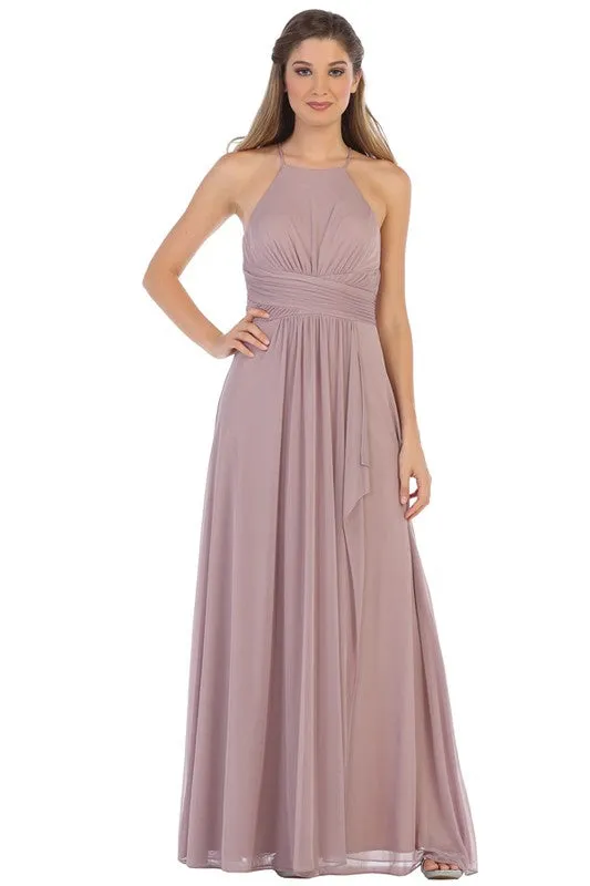 Bridesmaid Formal Prom Dress Halter Tie