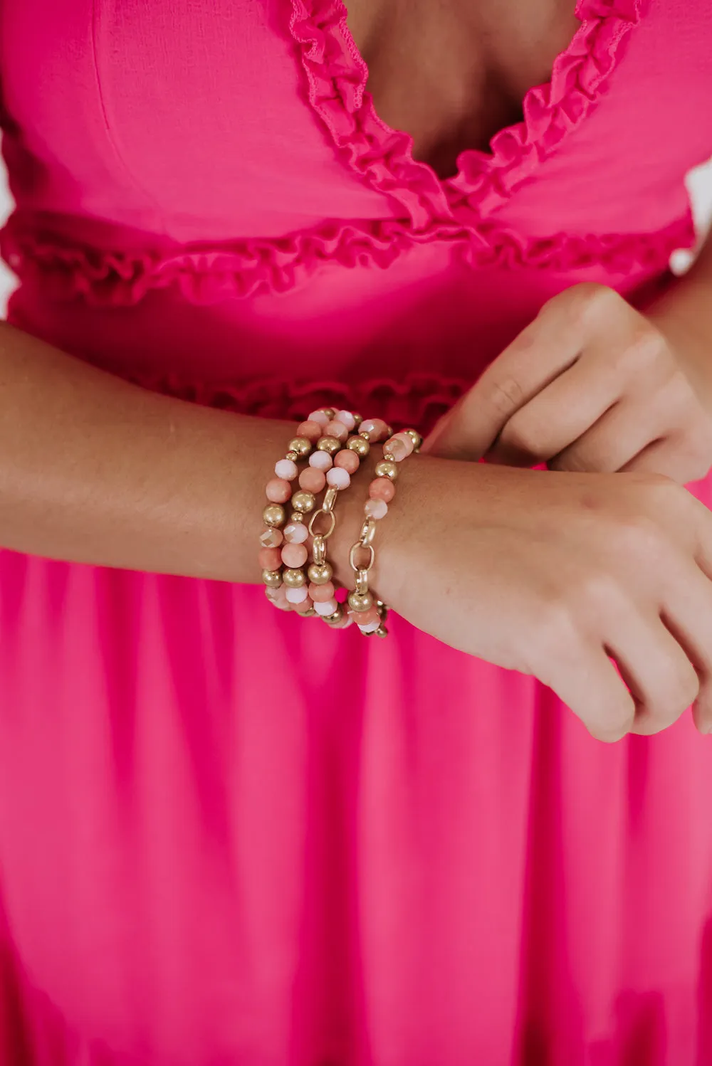 Brynn Bracelet Stack, Pink