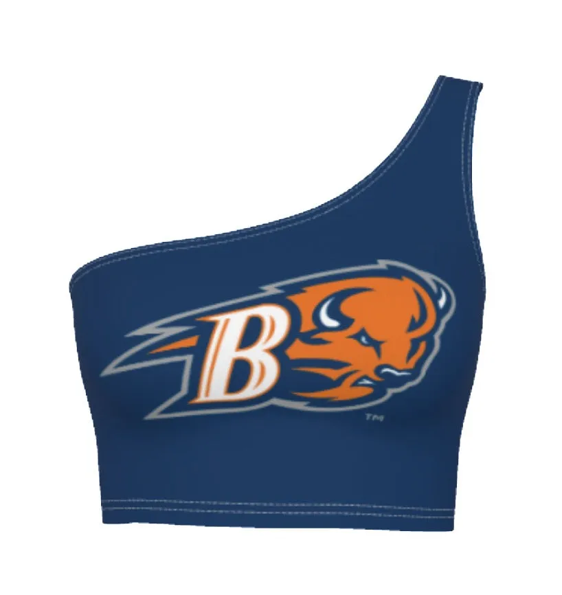 Bucknell Navy One Shoulder Top