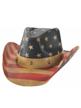 Bullhide OLD GLORY 5024 Straw Hat USA Flag