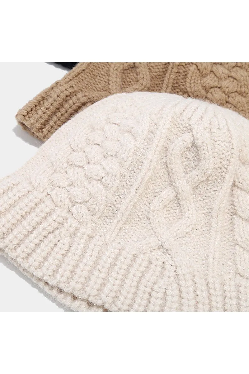 CABLE KNITTED WARM CASUAL HAT