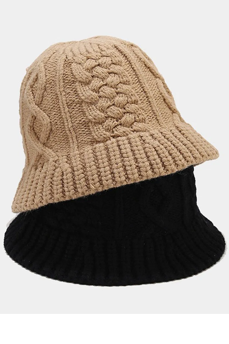 CABLE KNITTED WARM CASUAL HAT