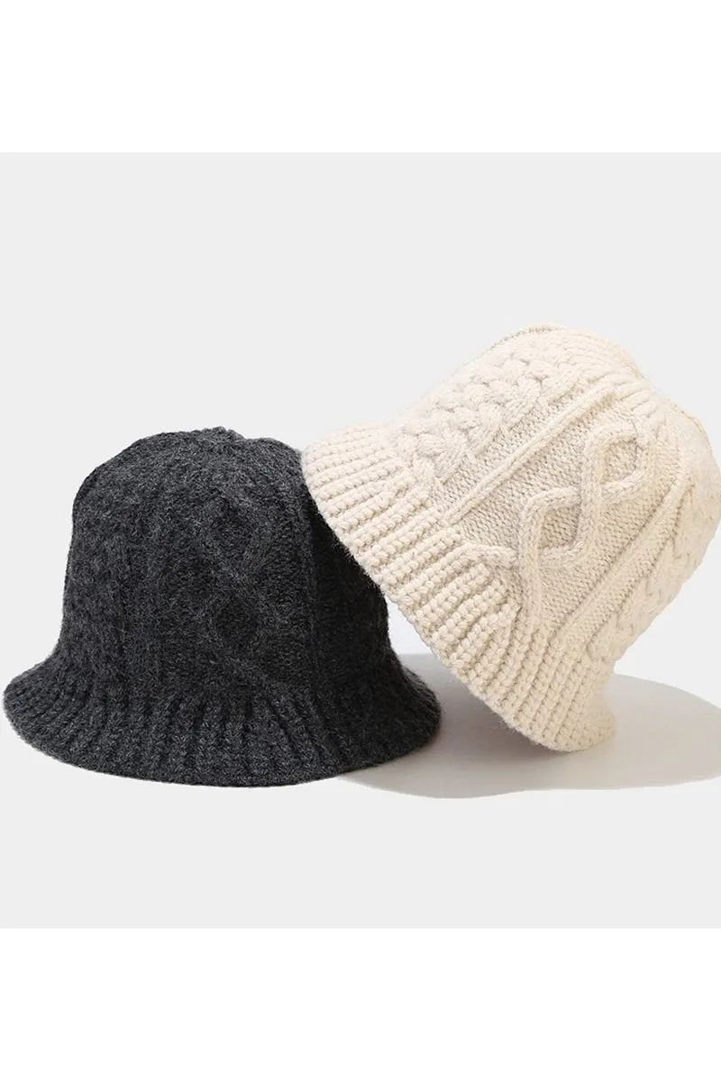 CABLE KNITTED WARM CASUAL HAT