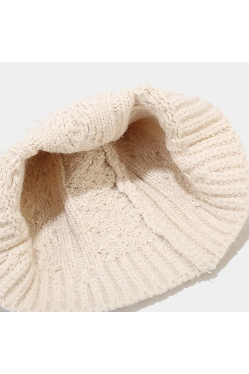 CABLE KNITTED WARM CASUAL HAT