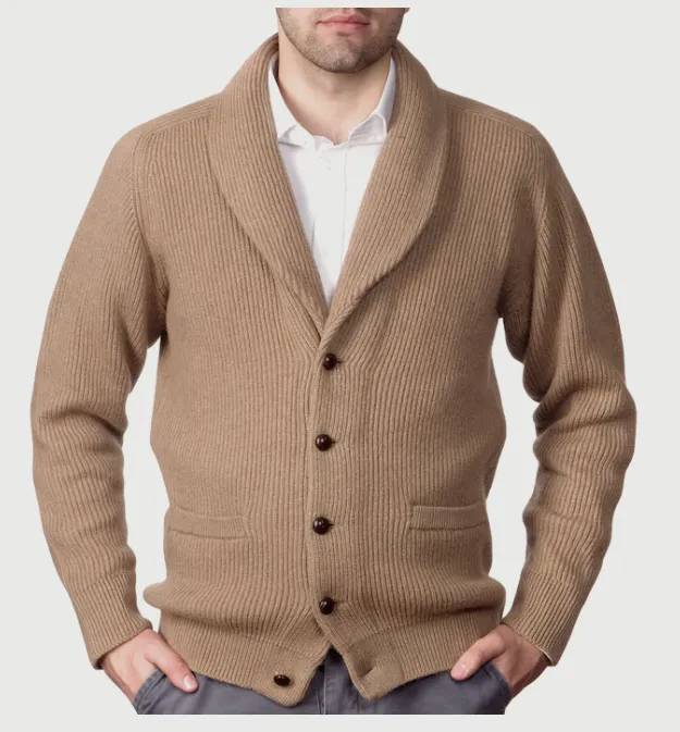 Camel Hair Chunky Cardigan - 4 ply