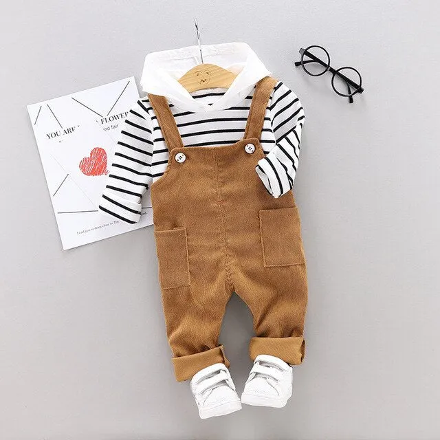 Cartoon Plush Long-Sleeved Sweatshirt with Hoodie and Pants - Set for Baby and Kids