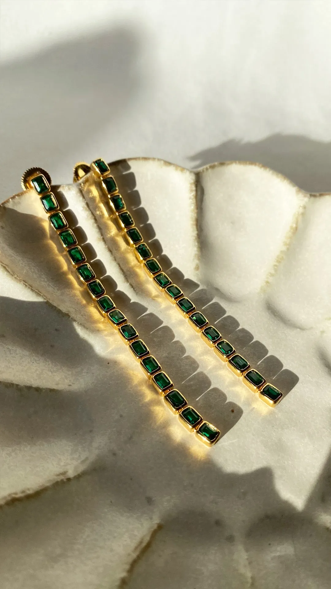 Cassidy Earrings Emerald 18K Gold Vermeil