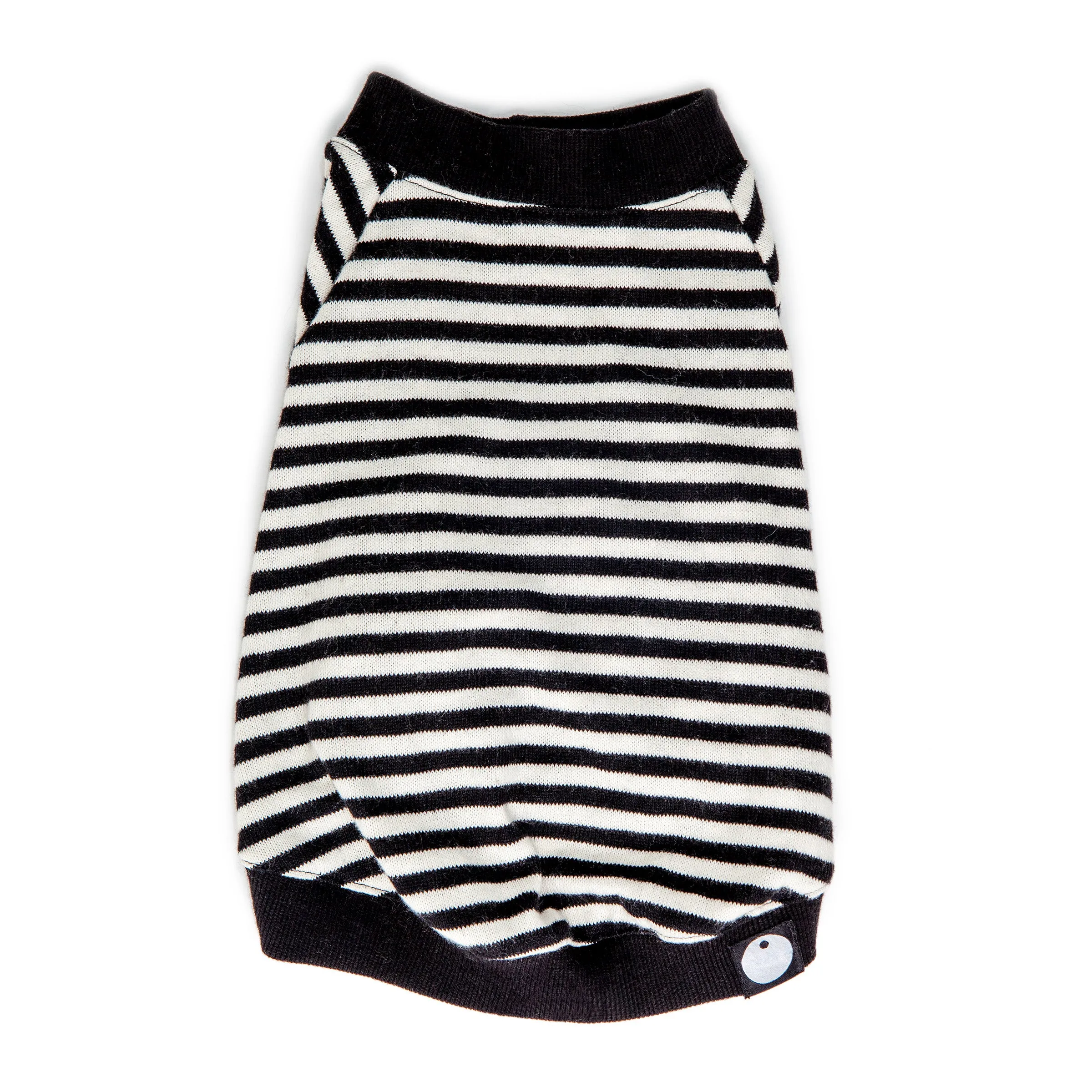 Cheeky Stripe Pullover in Black & White with Black Trim