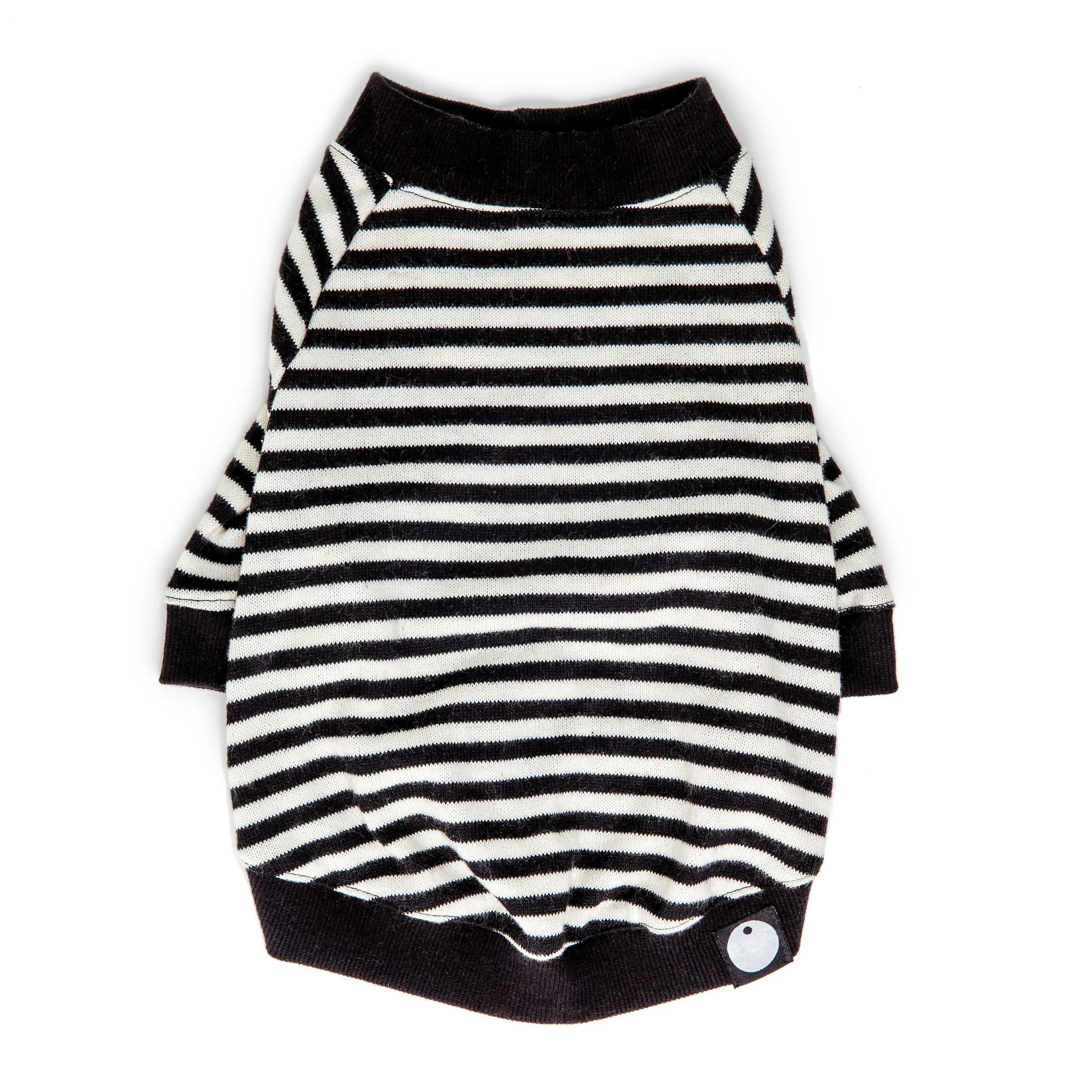 Cheeky Stripe Pullover in Black & White with Black Trim