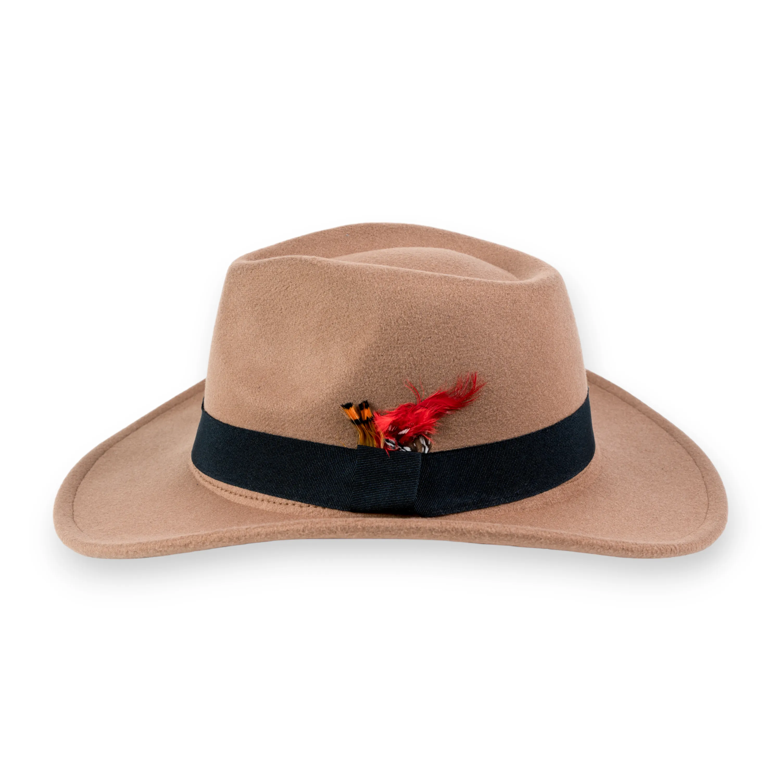 Chokore Cowboy Hat with Feather Details (Khaki)