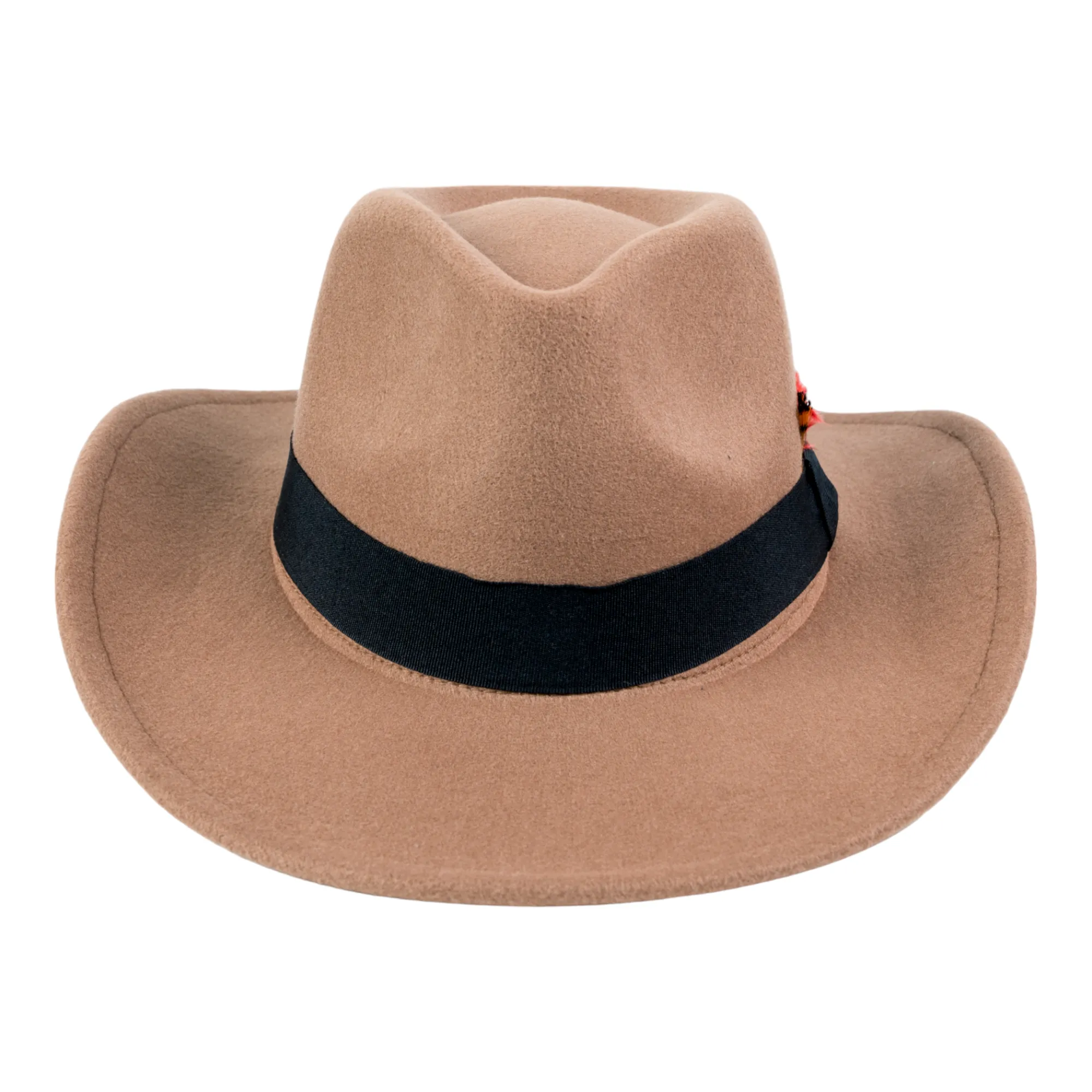 Chokore Cowboy Hat with Feather Details (Khaki)