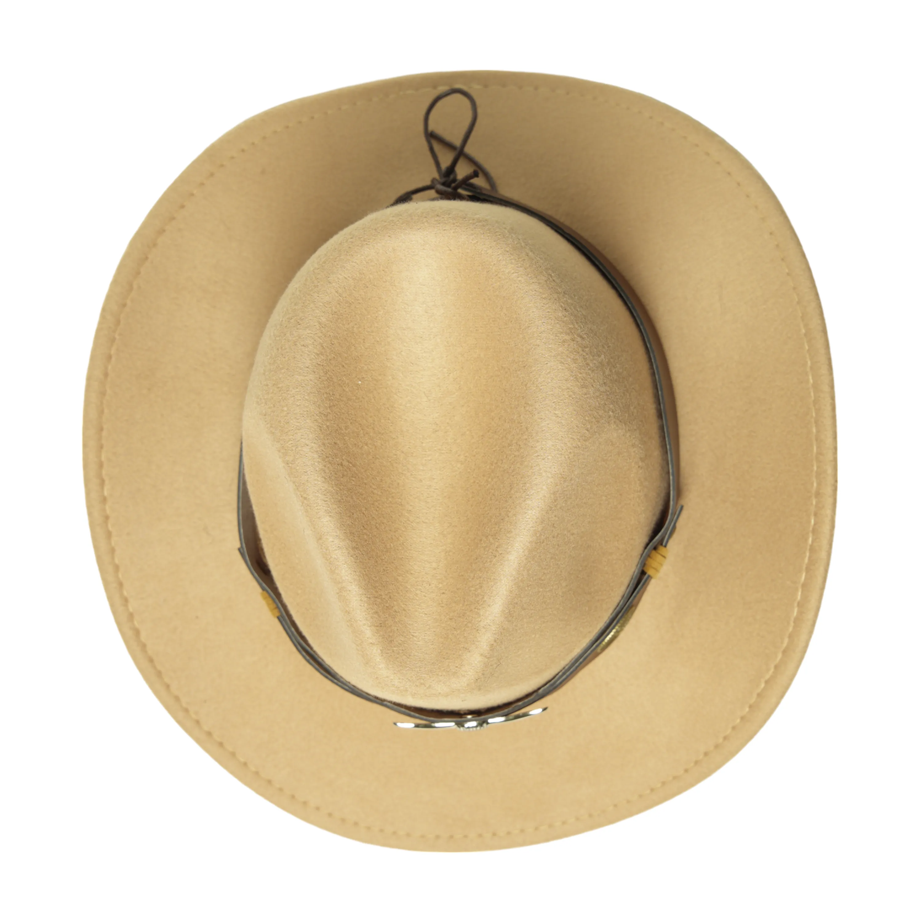 Chokore cowboy hat with Ox head belt  (Beige)