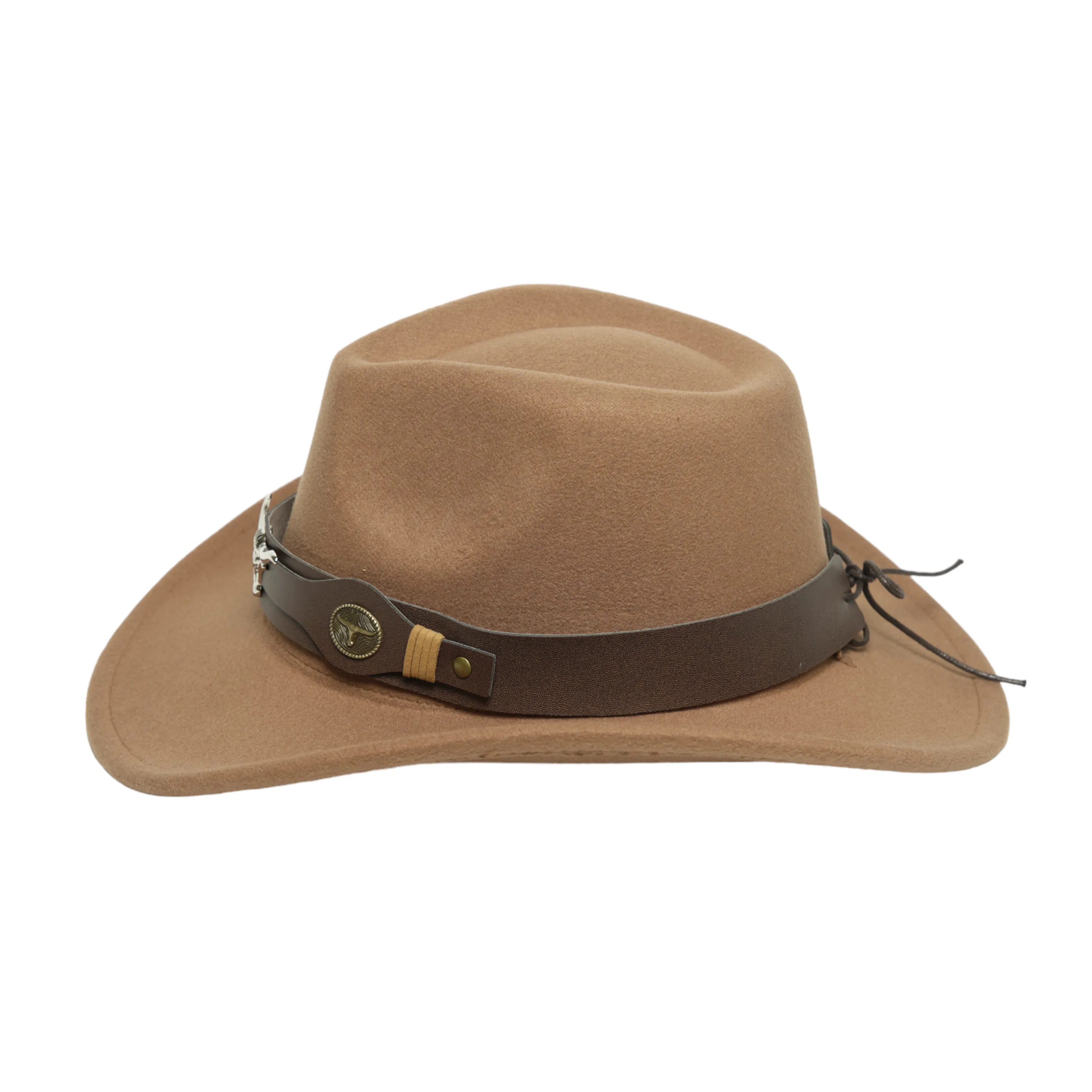 Chokore cowboy hat with Ox head belt  (khaki)