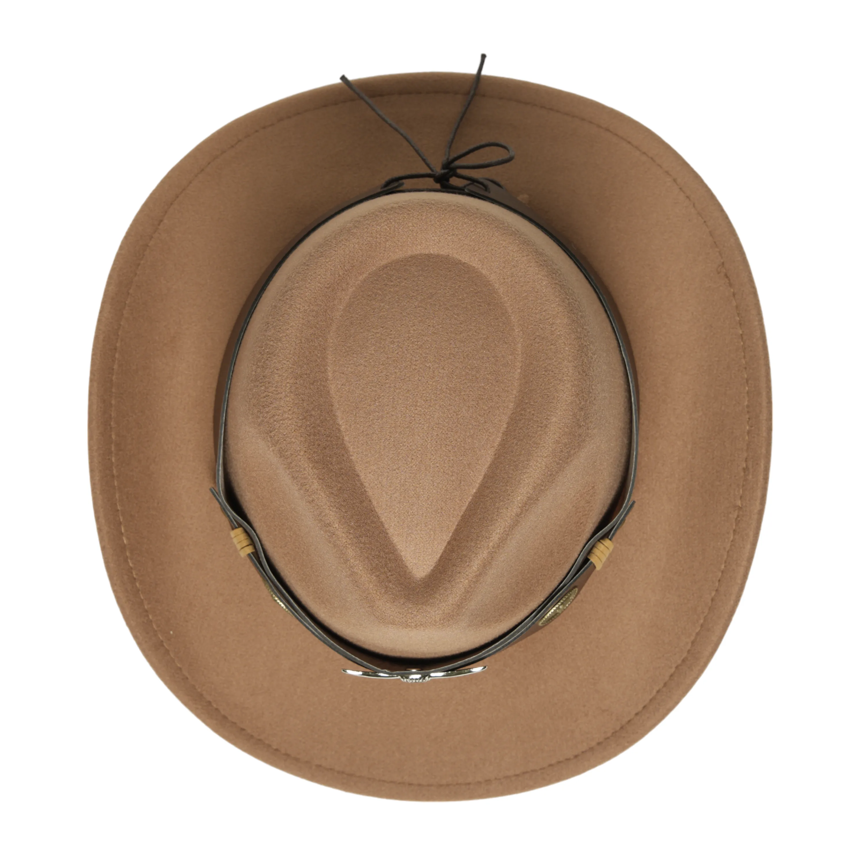 Chokore cowboy hat with Ox head belt  (khaki)