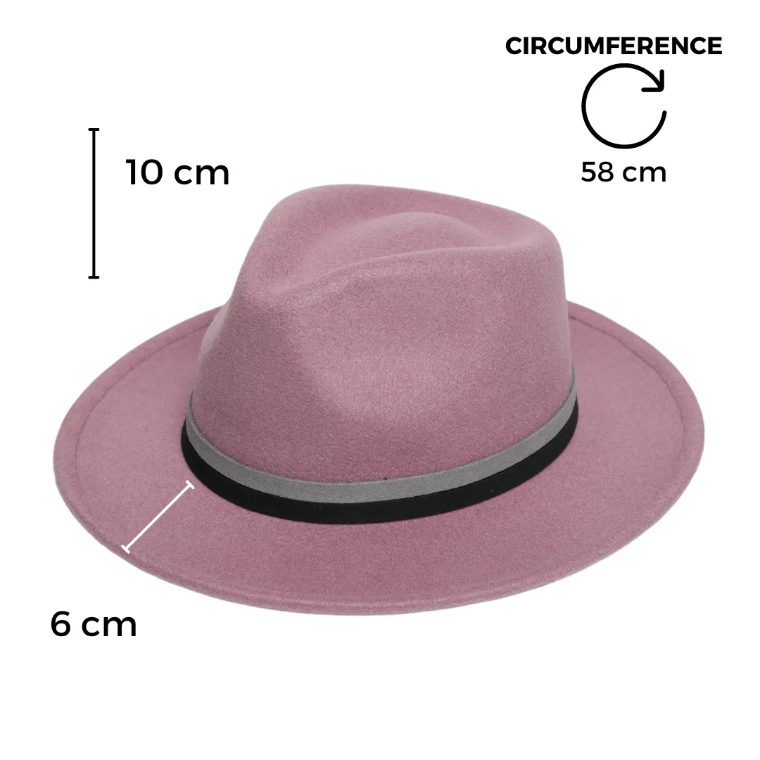 Chokore Fedora Hat with Dual Tone Band (Mauve)