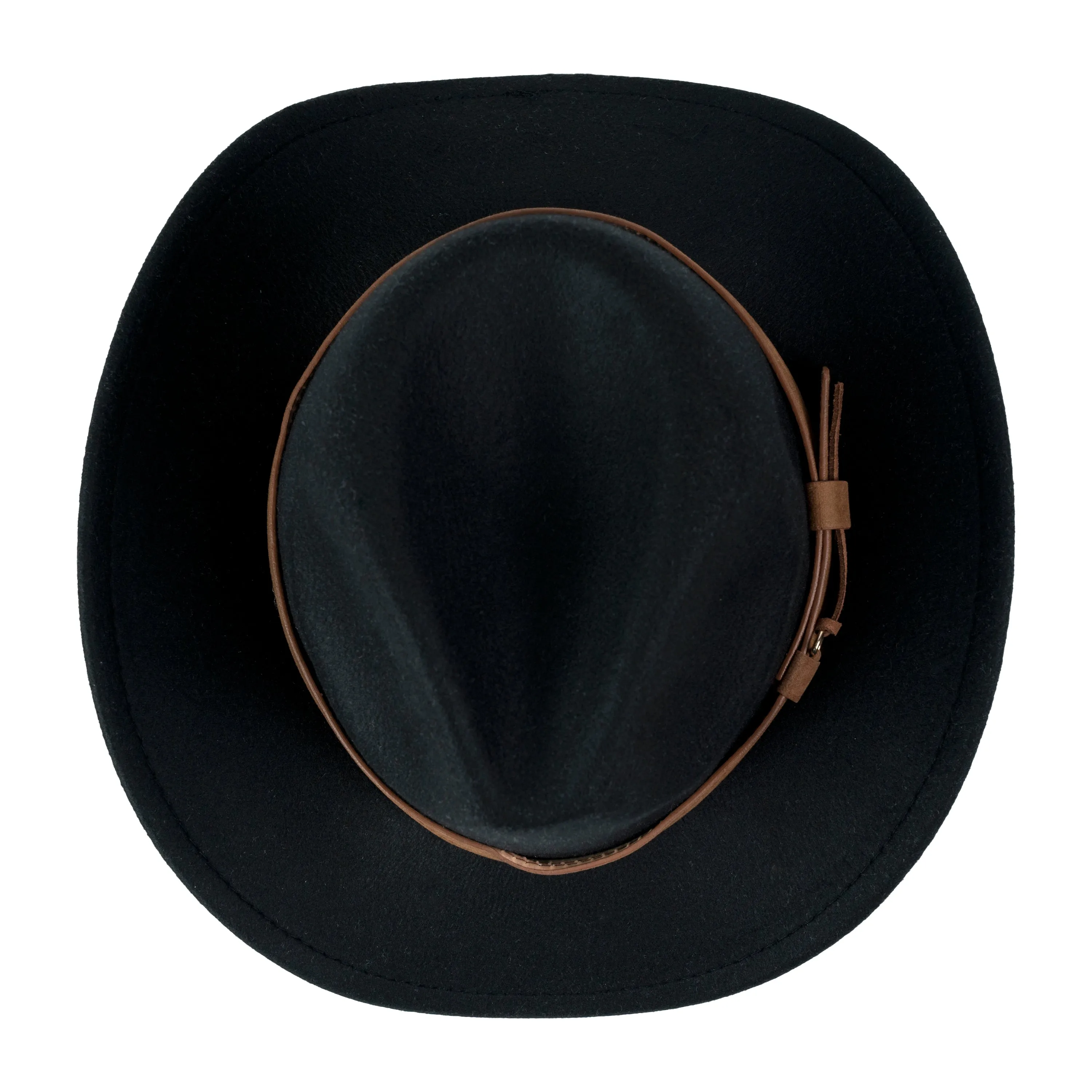 Chokore Pinched Cowboy Hat with PU Leather Belt (Black)