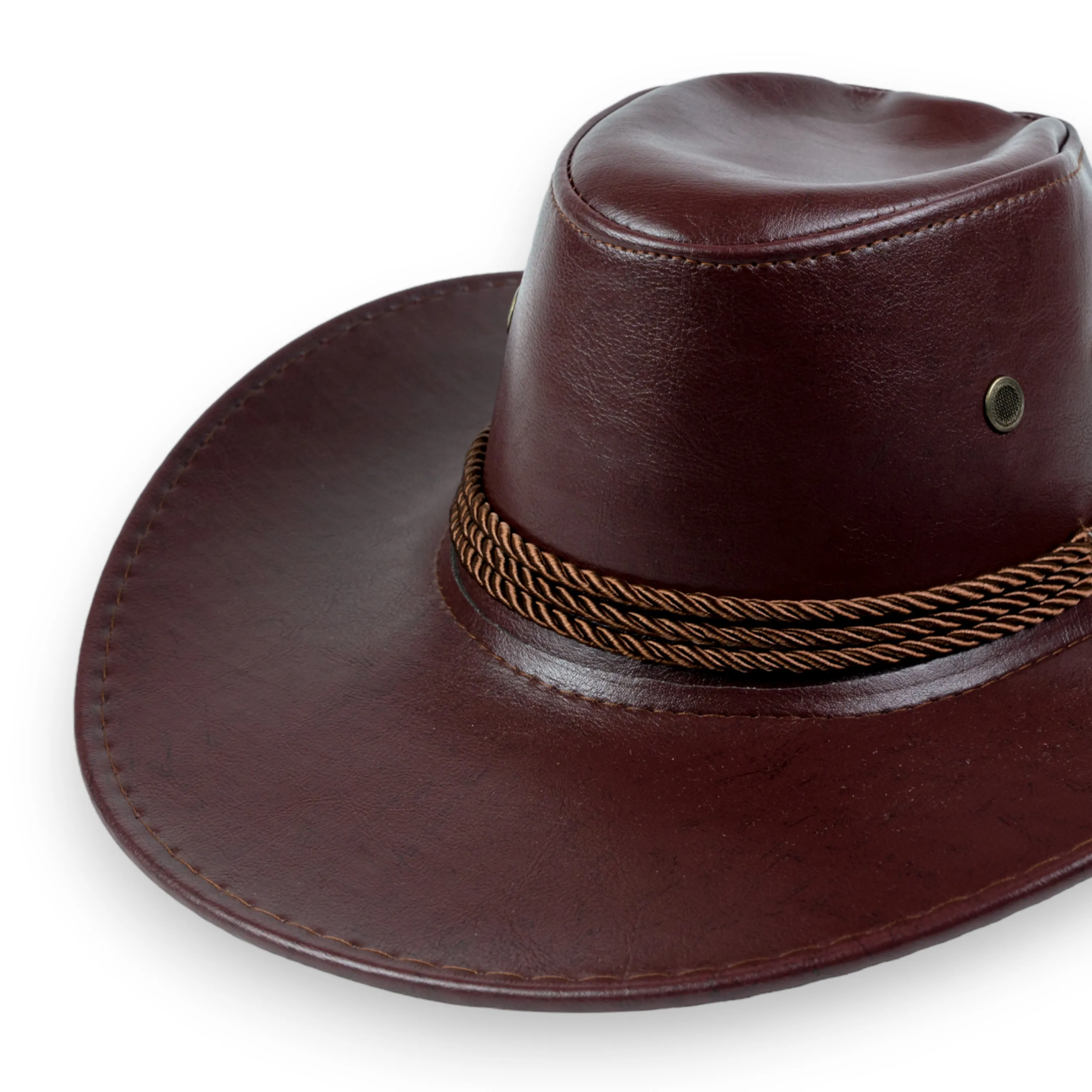 Chokore PU Leather Cowboy Hat (Chocolate Brown)