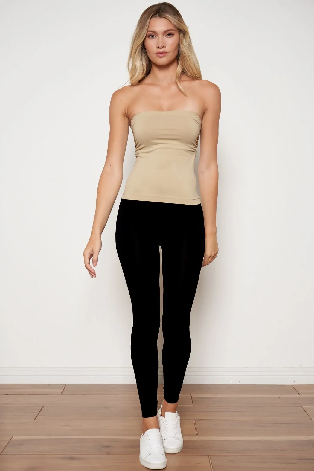 Cinched Strapless Seamless Top