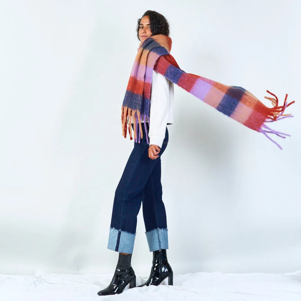 Classic plaid pattern scarf wholesale