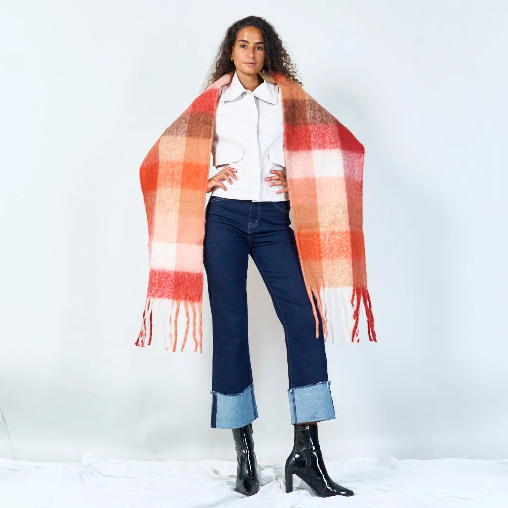 Classic plaid pattern scarf wholesale