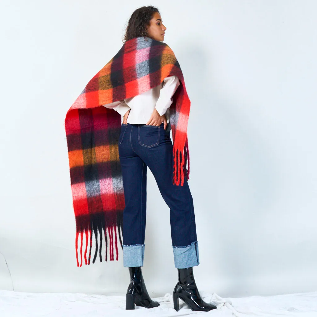 Classic plaid pattern scarf wholesale