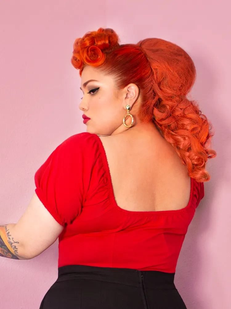 COMING BACK SOON - Powder Puff Top in Red - Vixen by Micheline Pitt