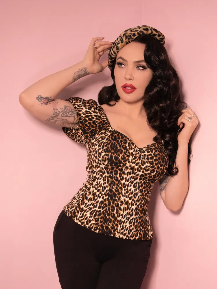 COMING BACK SOON - Powder Puff Top in Wild Leopard Print - Vixen by Micheline Pitt