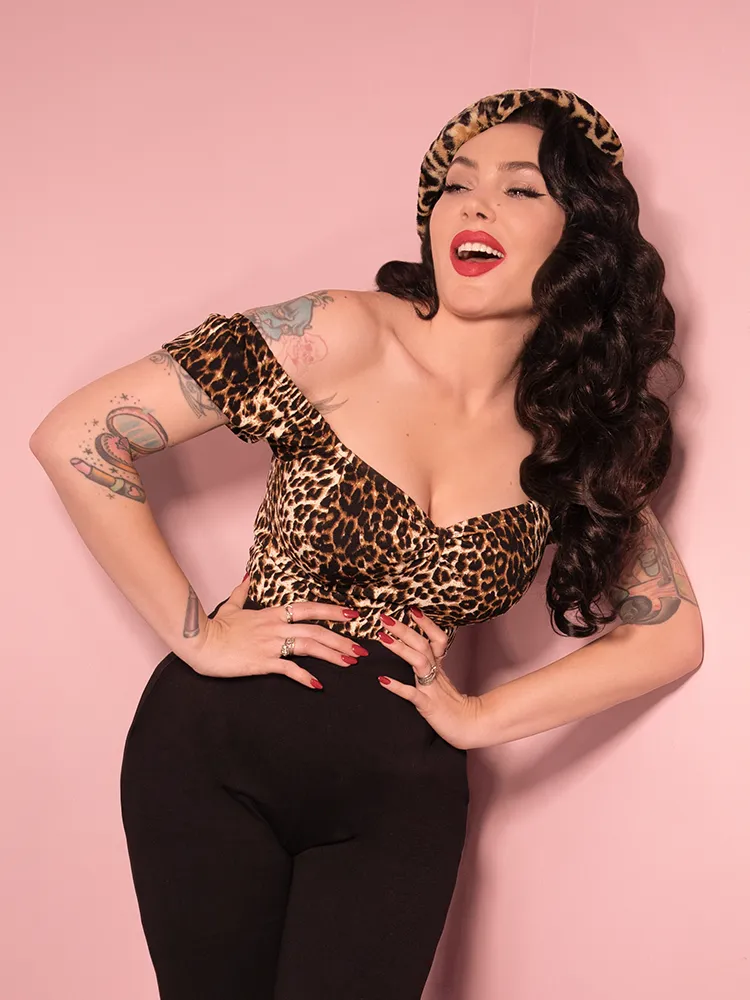 COMING BACK SOON - Powder Puff Top in Wild Leopard Print - Vixen by Micheline Pitt