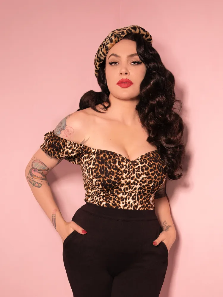 COMING BACK SOON - Powder Puff Top in Wild Leopard Print - Vixen by Micheline Pitt