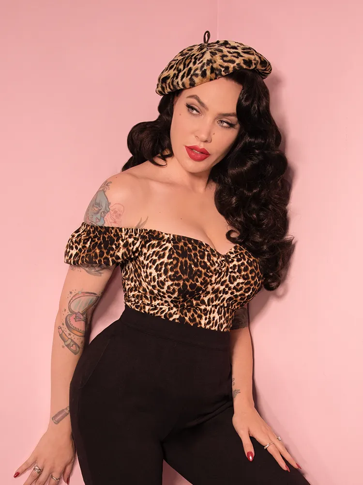 COMING BACK SOON - Powder Puff Top in Wild Leopard Print - Vixen by Micheline Pitt