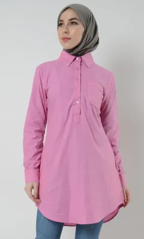 Cotton Button School Uniform Tunic - WOMEN