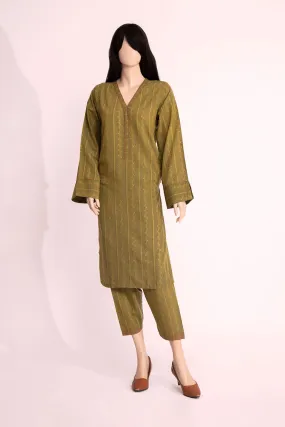 Cotton Jacquard Stitched 2 Piece (Shirt/Trouser)