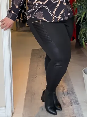 Courtney Plus Size Leggings with Moto Patch