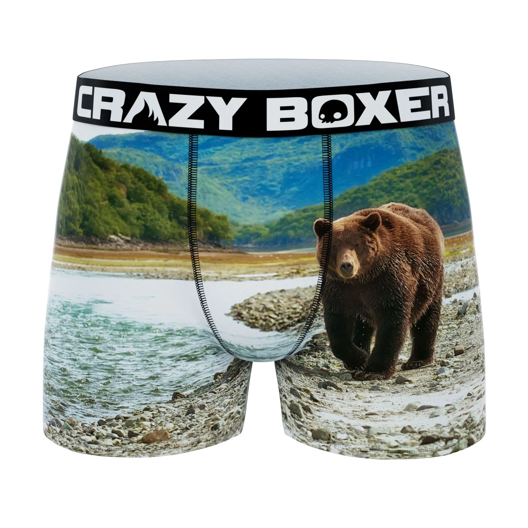 CRAZYBOXER All Star Fish Grizzly Black Men's Boxer Briefs (3 pack)