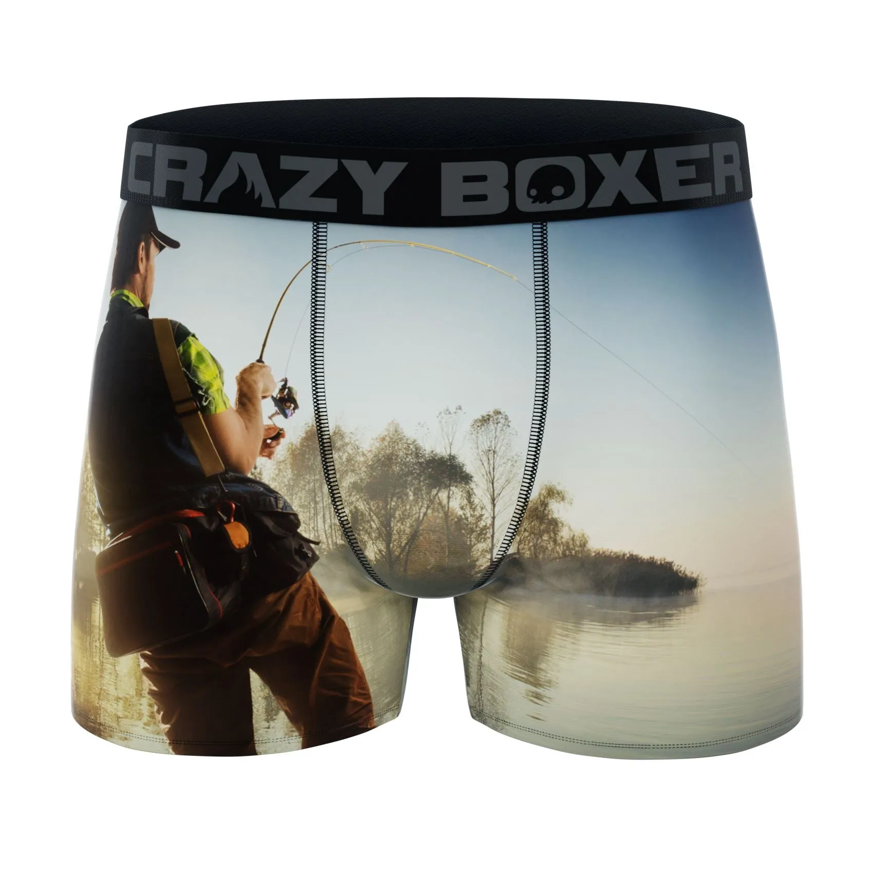 CRAZYBOXER All Star Fish Grizzly Black Men's Boxer Briefs (3 pack)