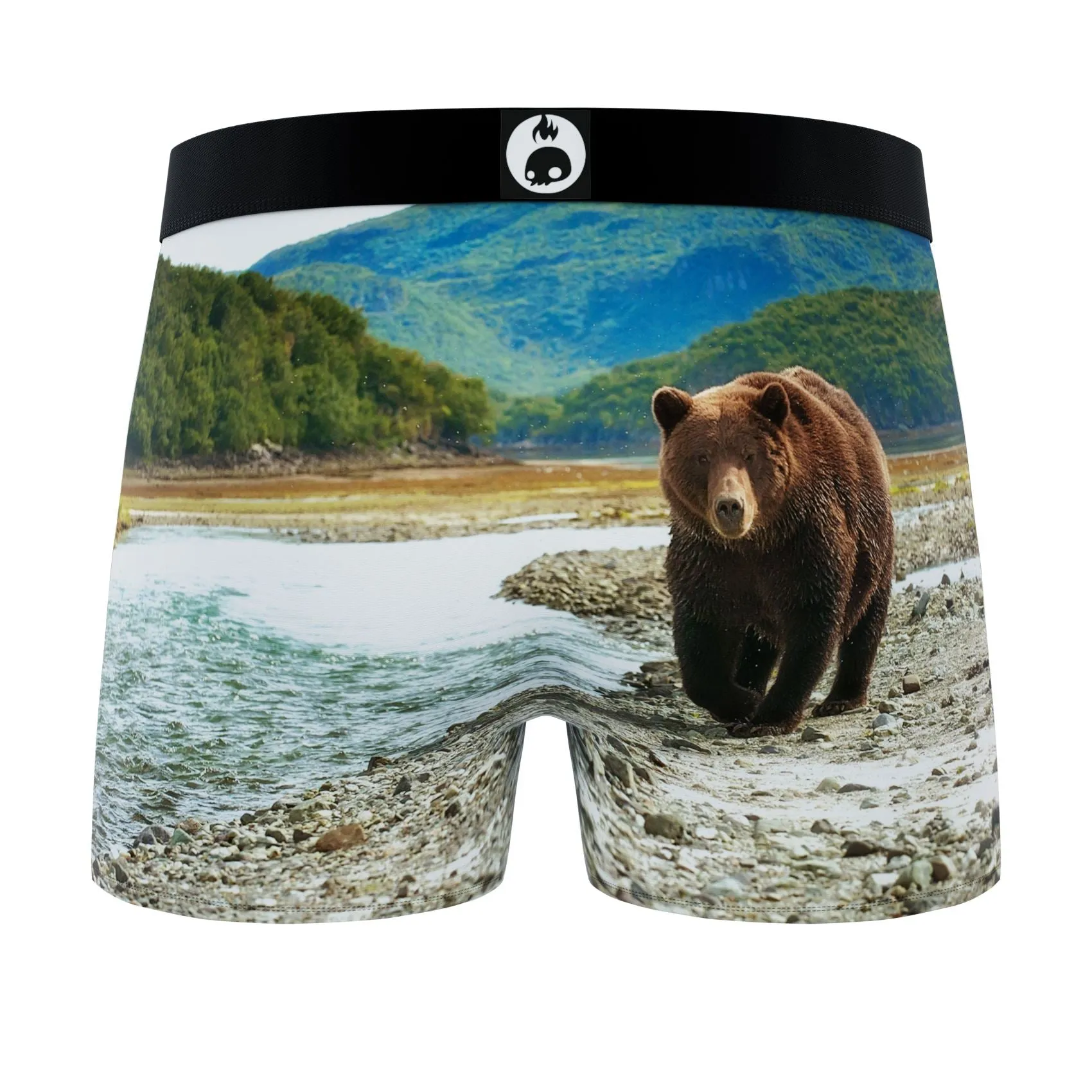 CRAZYBOXER All Star Fish Grizzly Black Men's Boxer Briefs (3 pack)