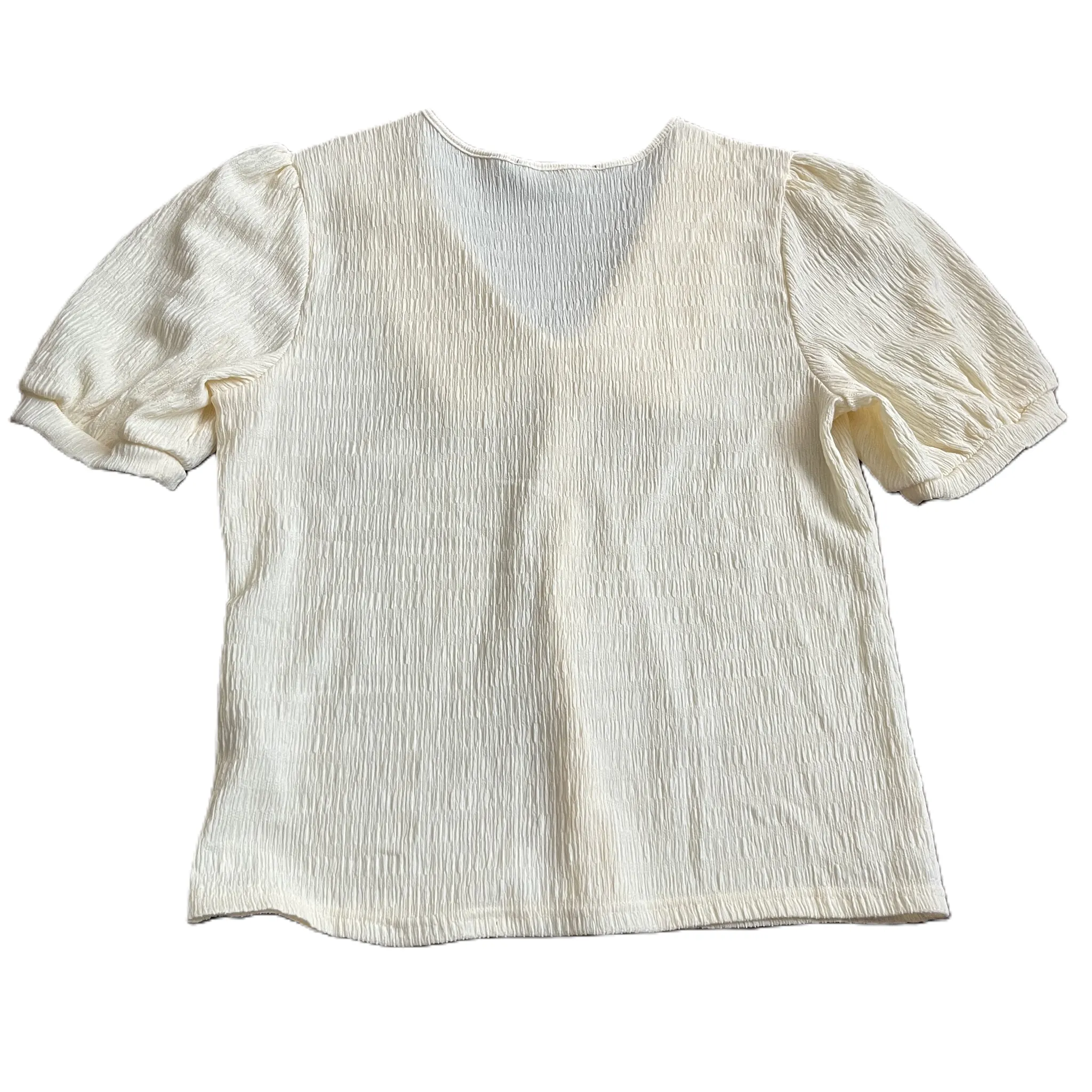 Cream Top Short Sleeve By Ava Rose, Size: Xl