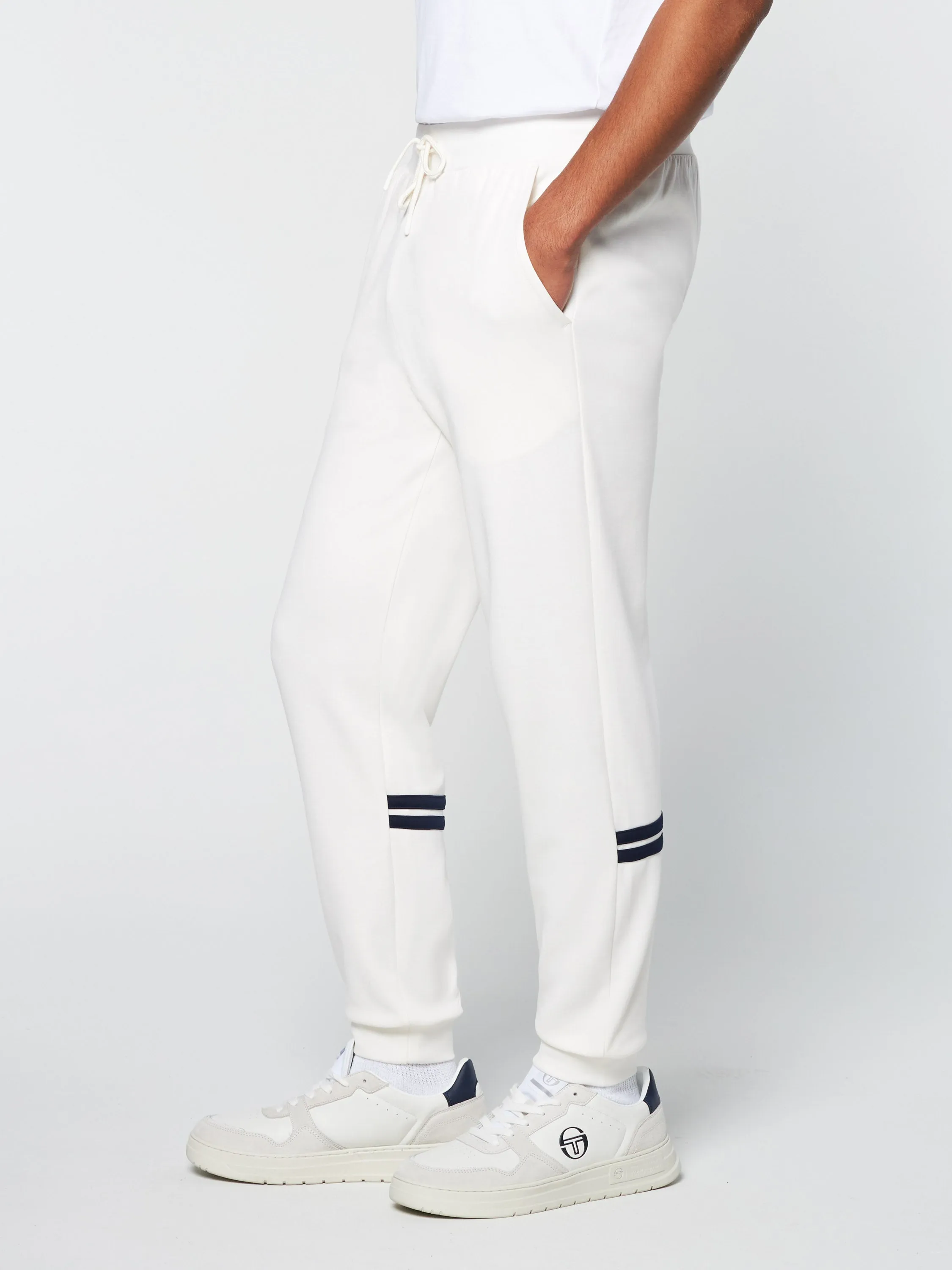 Dallas Track Pant Archivio- Gardenia/ Maritime Blue