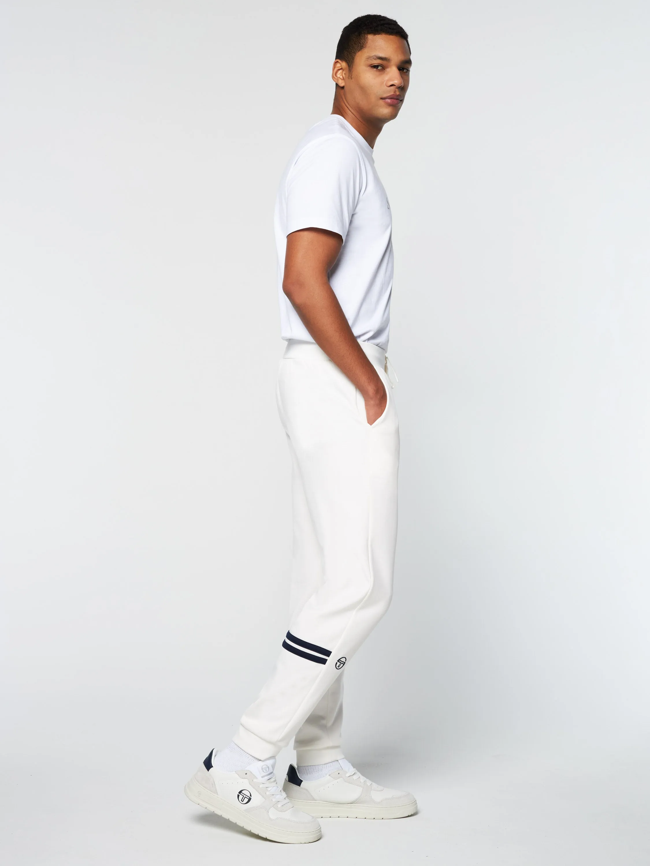 Dallas Track Pant Archivio- Gardenia/ Maritime Blue