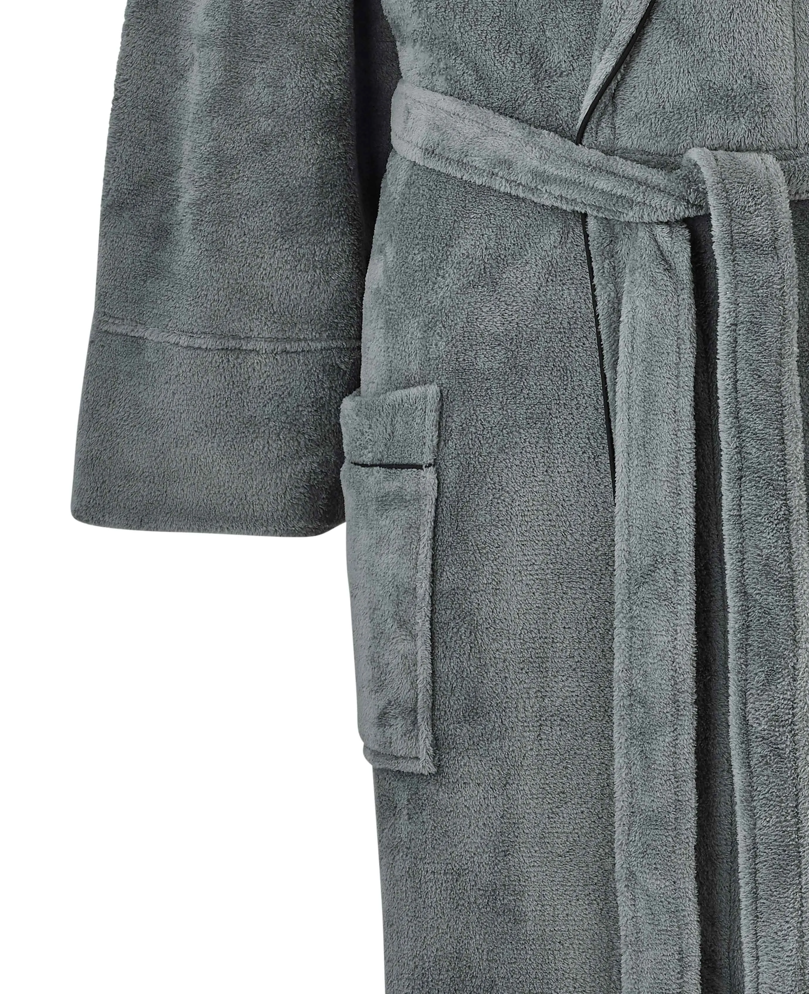 Dark Grey Fleece Supersoft Dressing Gown