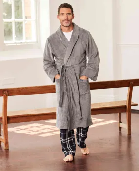 Dark Grey Fleece Supersoft Dressing Gown