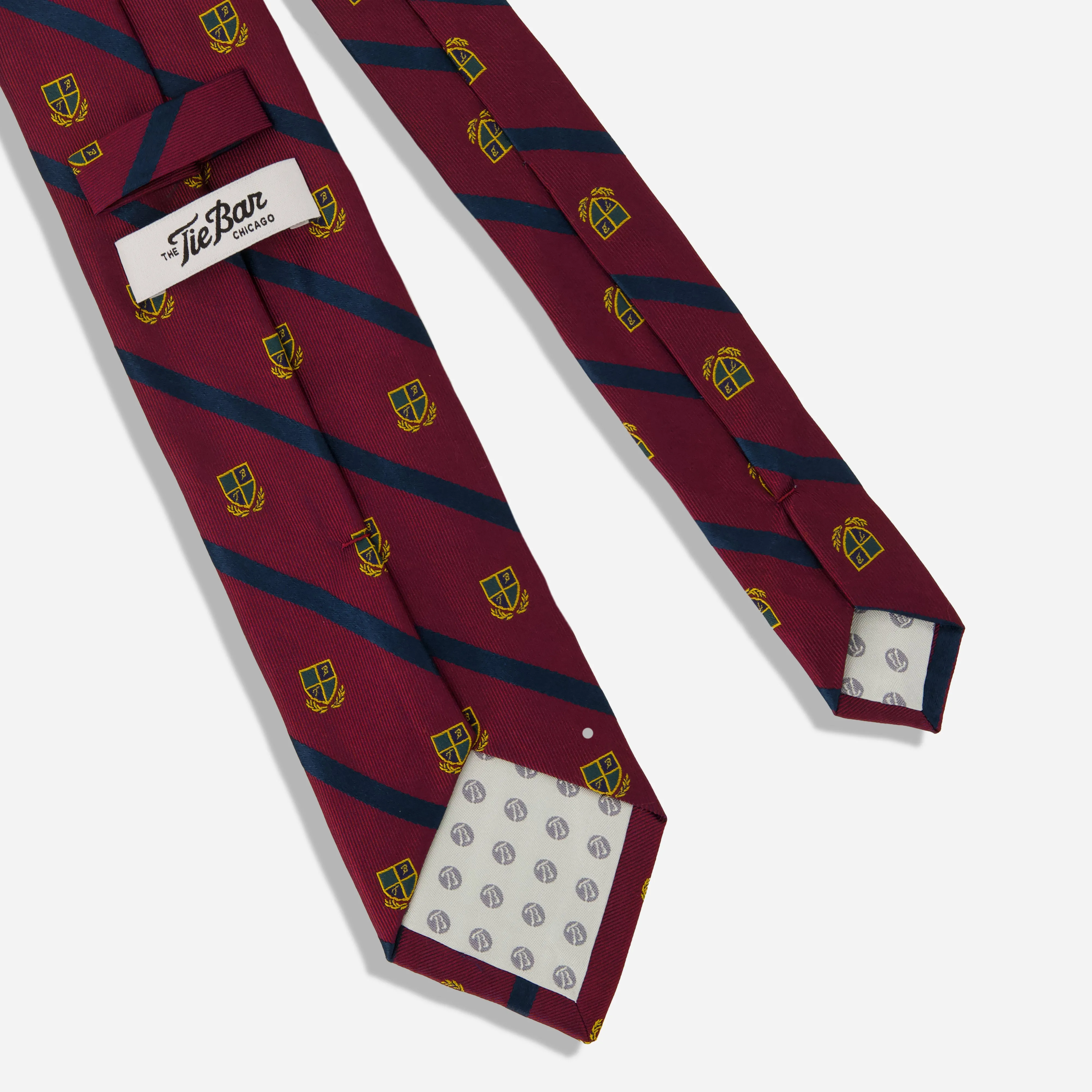 Dearborn Logo Repp Stripe Burgundy Tie