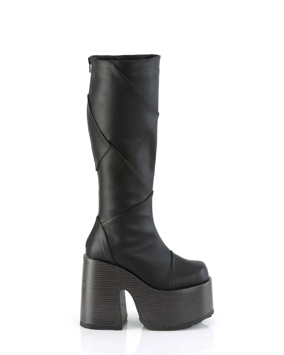 Demonia Patchwork Knee High Boots