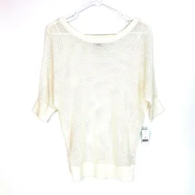 Dip Womens Size S White Mesh Sweater Top ½ Sleeve NWT