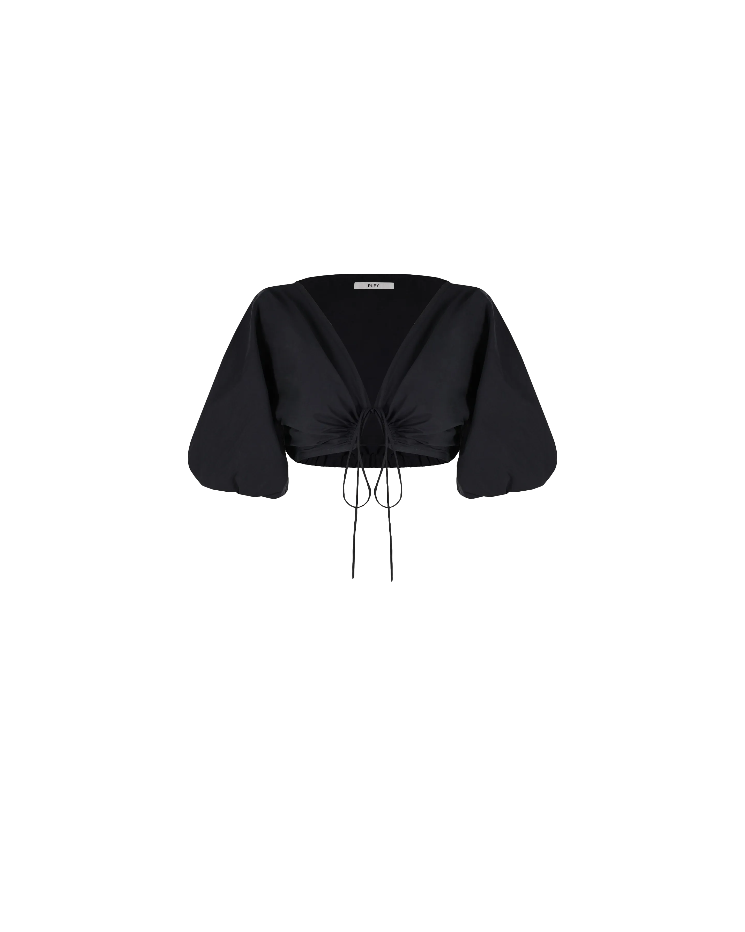 DONOVAN TIE CROP TOP BLACK